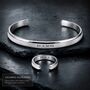 Men's Personalised Titanium Ring And Cuff Set, thumbnail 5 of 6
