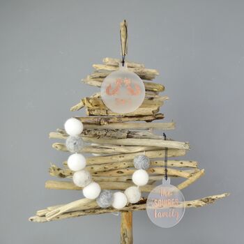 Couples Personalised Christmas Tree Decoration With Kissing Foxes, 3 of 11