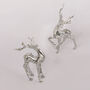 G Decor Set Of Two Glass Reindeer Christmas Decorations, thumbnail 2 of 4