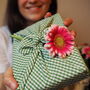 Reusable Organic Cotton Gift Wrap 'Gingham', thumbnail 1 of 12