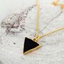 The Triangle Black Tourmaline Necklace, Gold, thumbnail 2 of 6