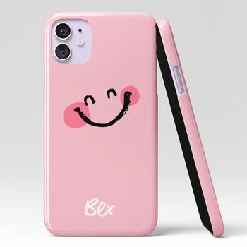 Personalised Pink Smiley Phone Case, 6 of 6