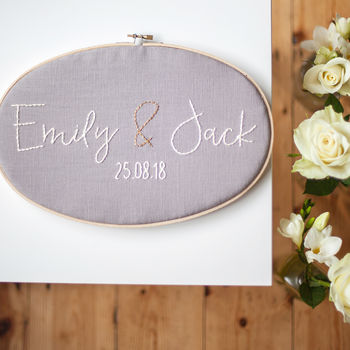 Personalised Wedding Embroidery Hoop Sign, 4 of 6