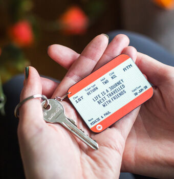 Personalised Train Ticket Friendship Keyring, 2 of 5