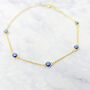 Turkish Evil Eye Gold Plated Charm Friendship Bracelet, thumbnail 4 of 6