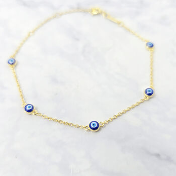 Turkish Evil Eye Gold Plated Charm Friendship Bracelet, 4 of 6