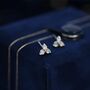 Opal Trio Stud Earrings In Sterling Silver, thumbnail 1 of 10