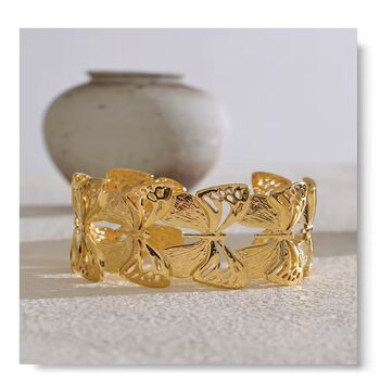 Monaco D'or Gold Ombré Gala Butterfly Charm Gift Bangle, 3 of 4