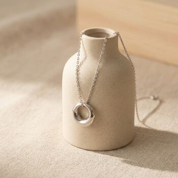 Circle Charm Necklace Silver, 4 of 8