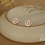 Koru Circle Spiral Internally Threaded Flat Back Earrings In Sterling Silver, thumbnail 4 of 11
