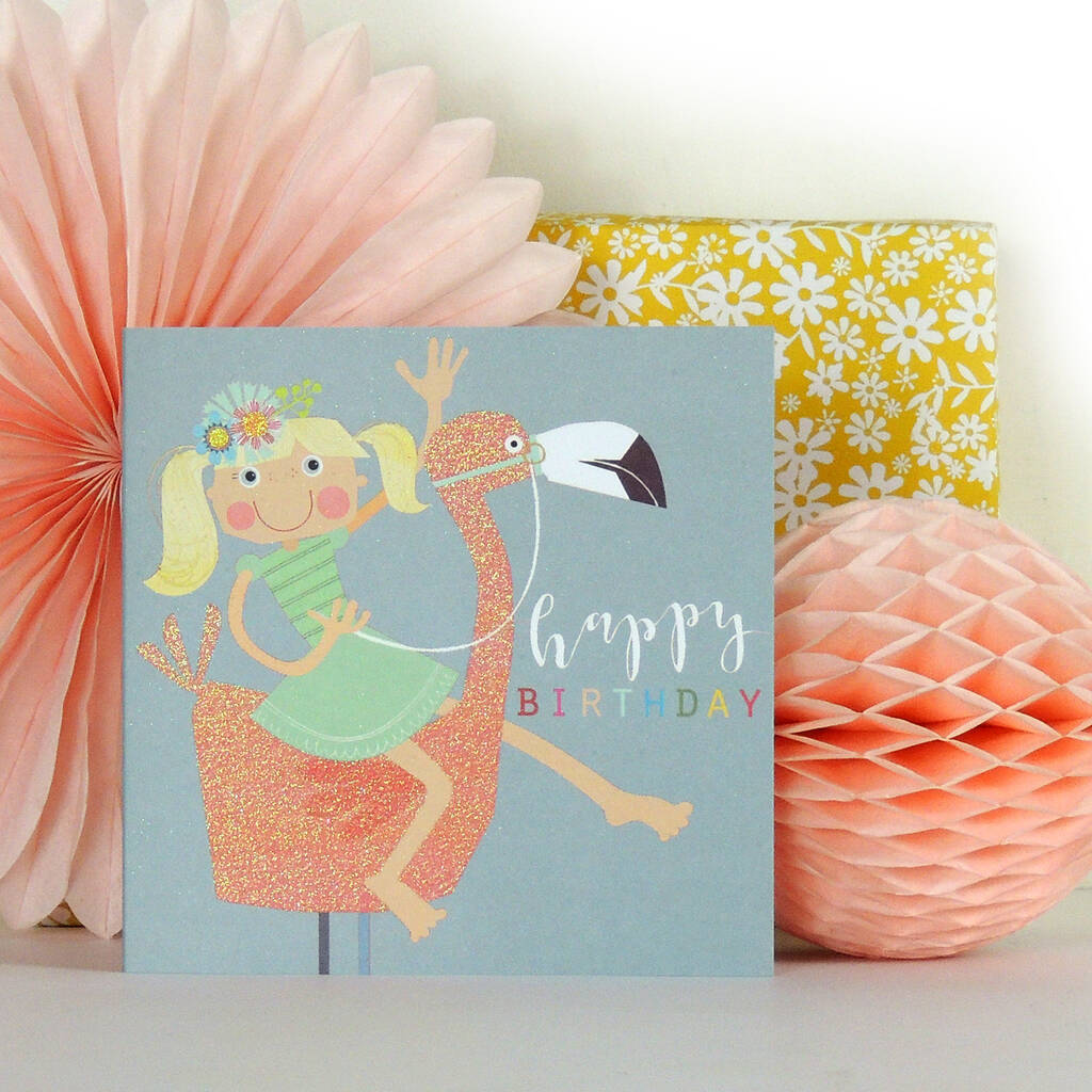 Glittery Flamingo Birthday Card By Kali Stileman Publishing ...