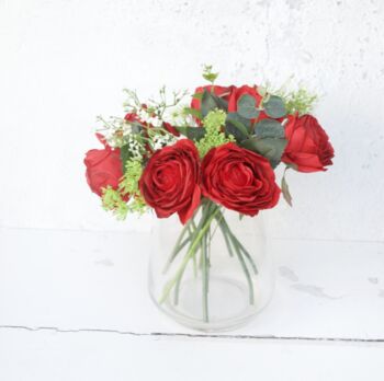 Everlasting Red Rose Bouquet With Gypsophelia, 3 of 7