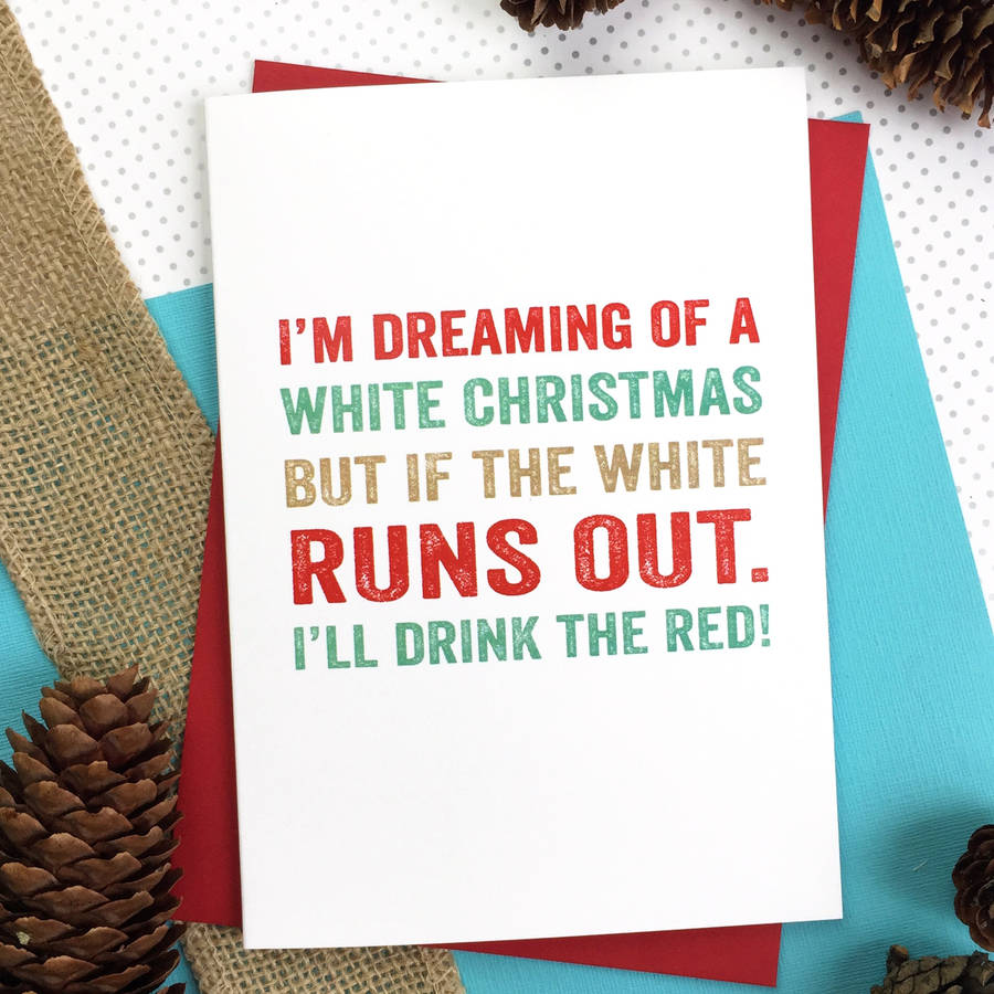 merry christmas i'm dreaming wine greetings card by do you punctuate ...