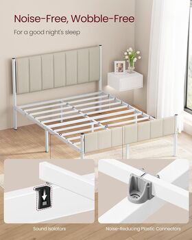 Upholstered Bed Frame Metal Platform Bed, 6 of 7