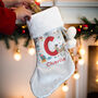 Personalised Initial Reindeer Christmas Stocking, thumbnail 3 of 4