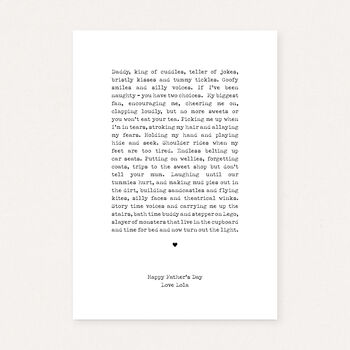 Personalised Father’s Day Poem Print From Daughter Or Son, 3 of 6