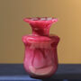 Vintage Mid Century Mottled Glass Bud Vase Pink, thumbnail 2 of 3