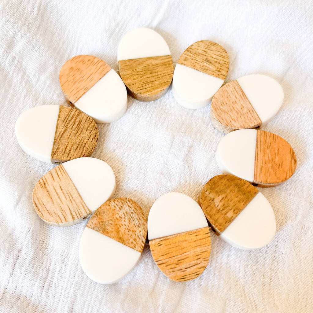 Earth And Resin Circle Bead Bracelet, 1 of 2