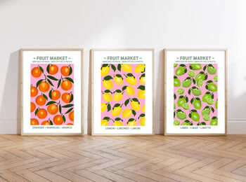 Set Of Fruit Market Citrus Prints, 6 of 9