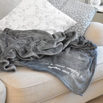 Personalised Soft Grey Blanket Throw, 2 of 5