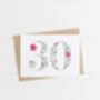 Recycled Floral 30th Birthday Card, thumbnail 2 of 2