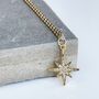 Crystal Northern Star Necklace In Gold Plate, thumbnail 1 of 4