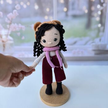 Curly Hair Crochet Doll, Handmade Toys, 8 of 12