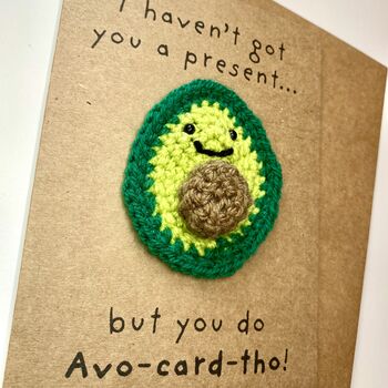 Avocado Funny Crochet Birthday Card Handmade, 8 of 10