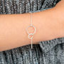 Entwined Circles Sterling Silver Bracelet, thumbnail 2 of 4