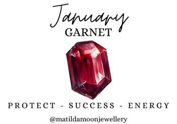 Sterling Silver January Garnet Beaded Bracelet: January Birthstone Personalised Initial Heart, 4 of 5