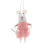 Pink Dress And Pearls Felt Mouse Hanging Decoration, thumbnail 2 of 2