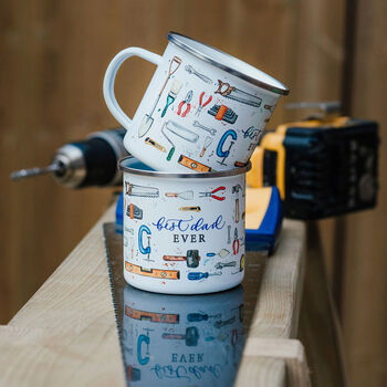 Personalised Father’s Day Tools Enamel Mug, 5 of 6