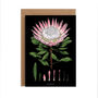 Botanical King Protea Black Card, thumbnail 2 of 2