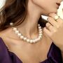 Saville Row Ivory Silver Pearl Jewel Ball Lock Gift Necklace, thumbnail 2 of 6