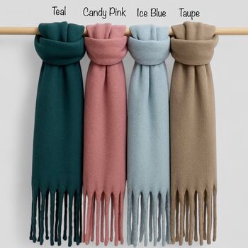 Plain Soft Blanket Tassel Scarf In 16 Colours, 6 of 10