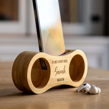 Personalised Phone Amplifier Not A Party Until Walks In, 6 of 6