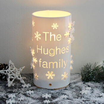 Personalised Family Name Christmas Snowflake LED Light, 5 of 7