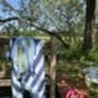 Dolce 100% Cotton Modern Striped Beach Towel Blue And Green, thumbnail 11 of 12