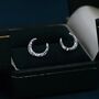 Hammered Moon Large Stud Earrings In Sterling Silver, thumbnail 1 of 9