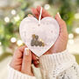 Personalised ‘Love At Christmas’ Christmas Family Pebble Heart Hanging Decoration, thumbnail 7 of 7