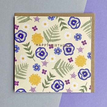 Botanical Birthday Card With Gold Foil, 2 of 6
