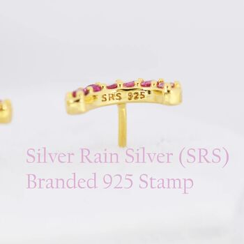 Ombre Red Cz Arch Rainbow Stud Earrings, 8 of 11