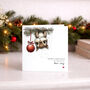 Personalised Christmas Card Cute Squirrel Bauble Design, thumbnail 1 of 4