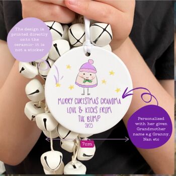 Merry Christmas Grandmother Love From The Bump Ceramic Decoration C, 2 of 4