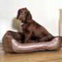 Luxury Quilted Dog Bed With Faux Leather, thumbnail 1 of 7