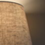 Natural French Drum Lampshade With A Blue Trim, thumbnail 2 of 9