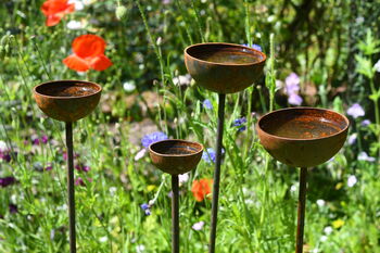 Metal Garden Ornament Rain Catcher Trio, 2 of 5