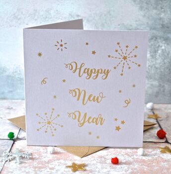 Gold Foiled Happy New Year Card, 2 of 4