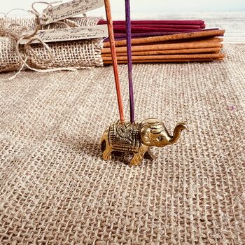 Mini Brass Elephant Incense Stick Holder, 6 of 6