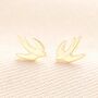 Flying Bird Stud Earrings In Gold, thumbnail 1 of 3